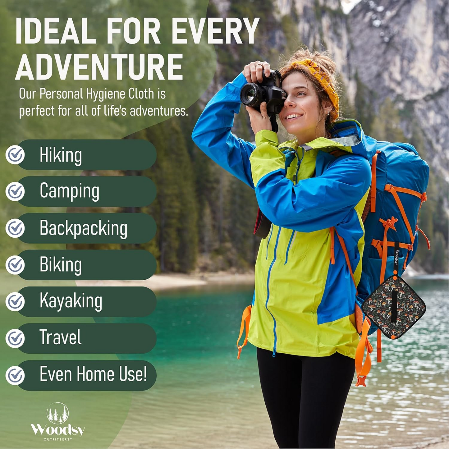 Silver Infused Pee Cloth for Women – Reusable Eco Friendly Hygiene Wipe for Hiking & Camping