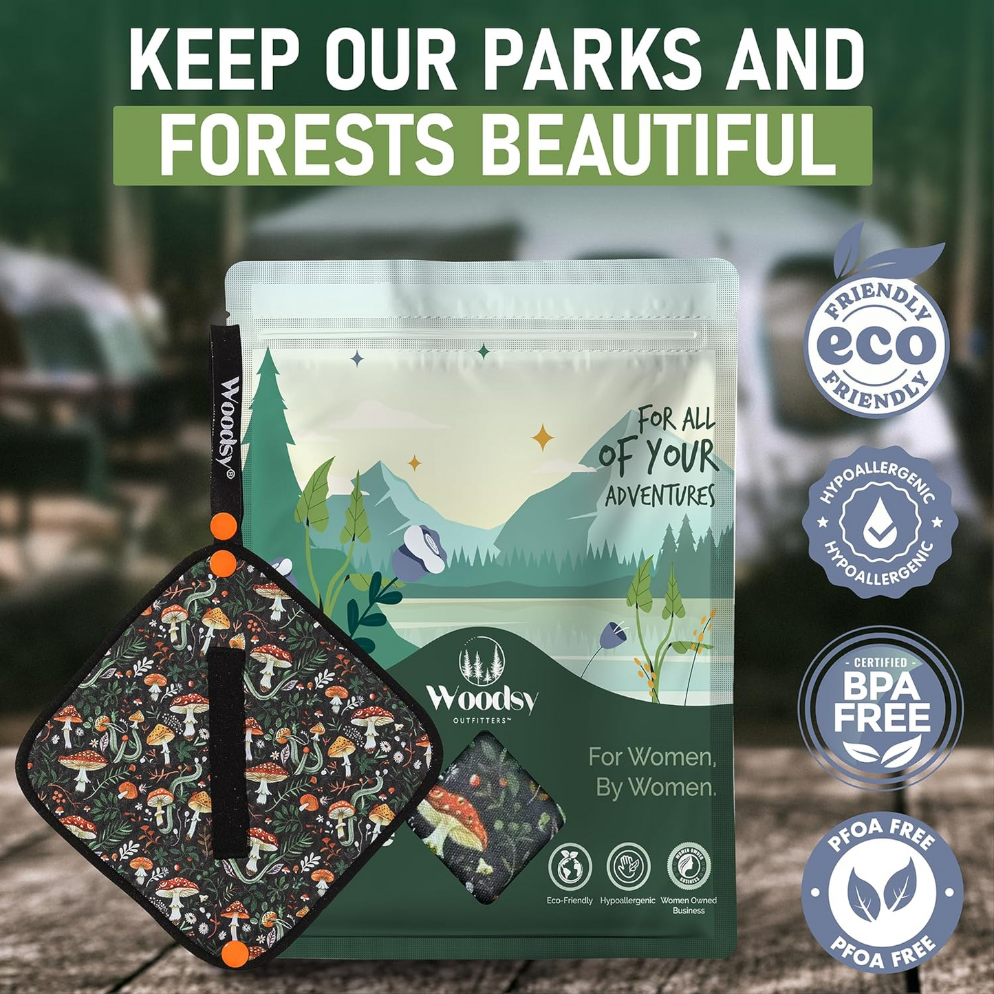 Silver Infused Pee Cloth for Women – Reusable Eco Friendly Hygiene Wipe for Hiking & Camping